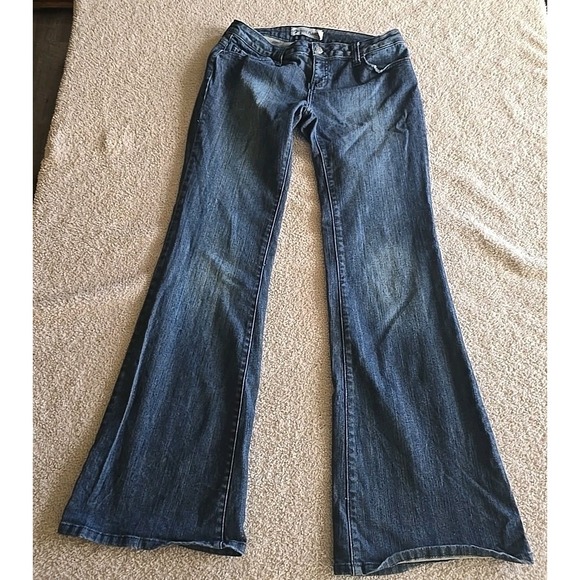 Nine Planet Jeans Wide Leg Dark Wash Size 13 With Embellished Back Pockets - Picture 8 of 16